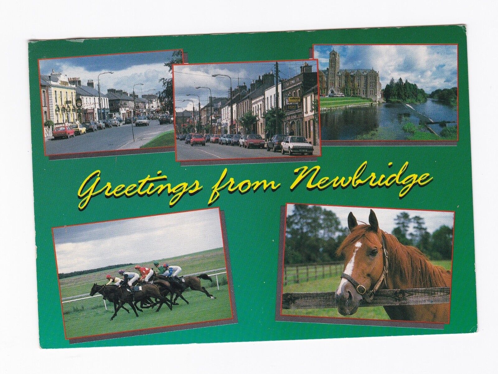 Ireland Vintage Postcard Greetings from Newbridge