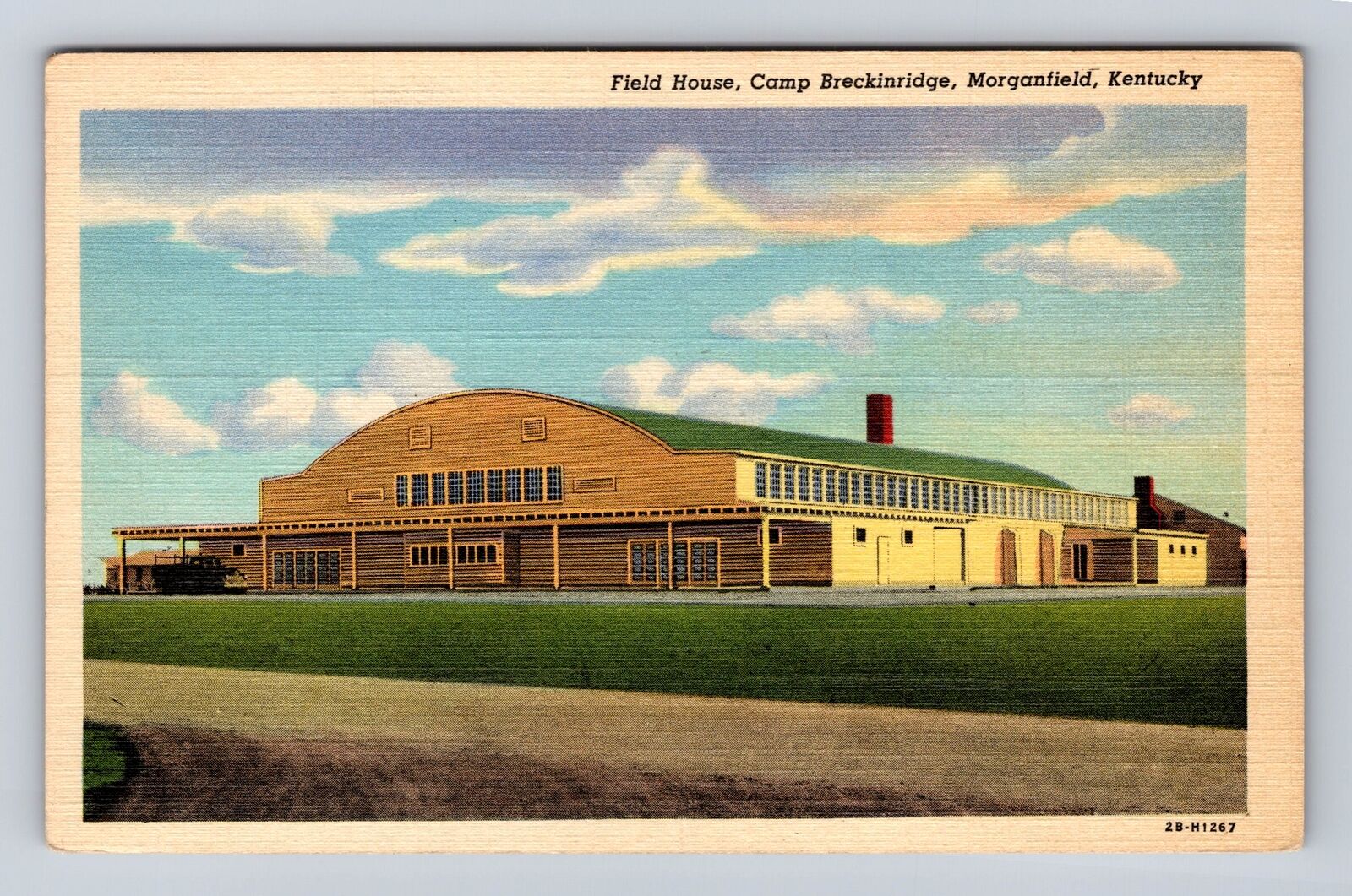 Morganfield KY-Kentucky, Field House, Camp Breckinridge, Vintage Postcard