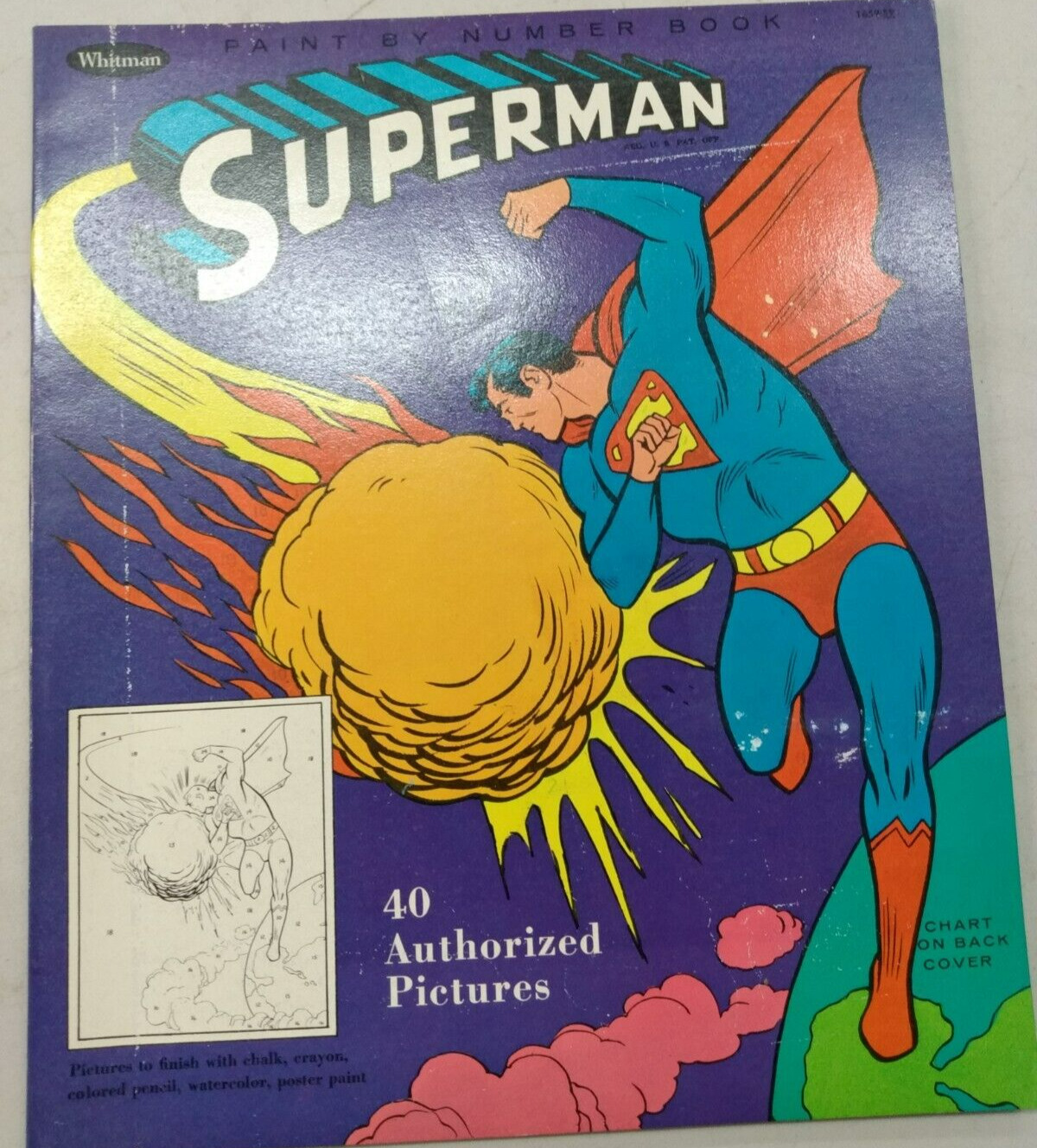 Superman Whitman Paint by Number 1966 Large SC National Periodical NOS UNUSED