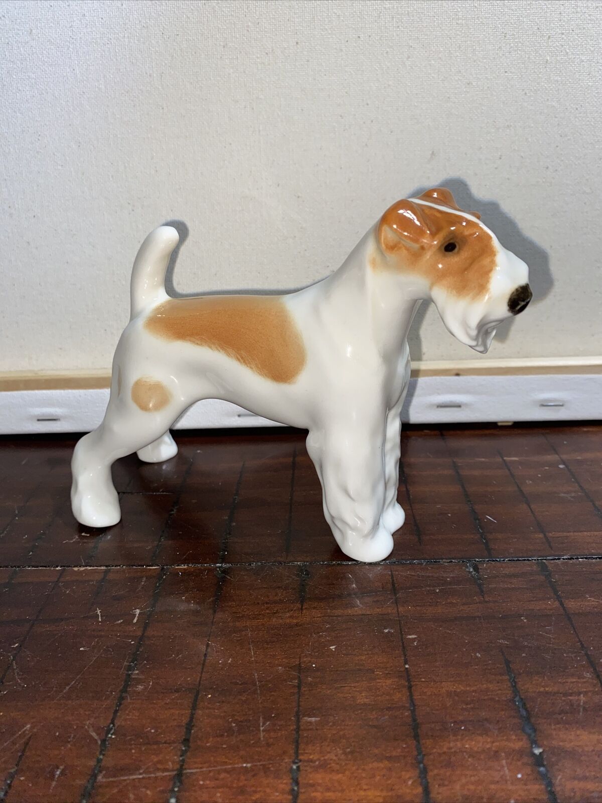 USSR Lomonosov Russian Porcelain Dog Figurine, Airedale Terrier, 4 1/2\