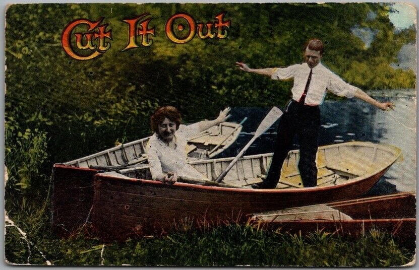 1916 Romance Comic Greetings Postcard CUT IT OUT\