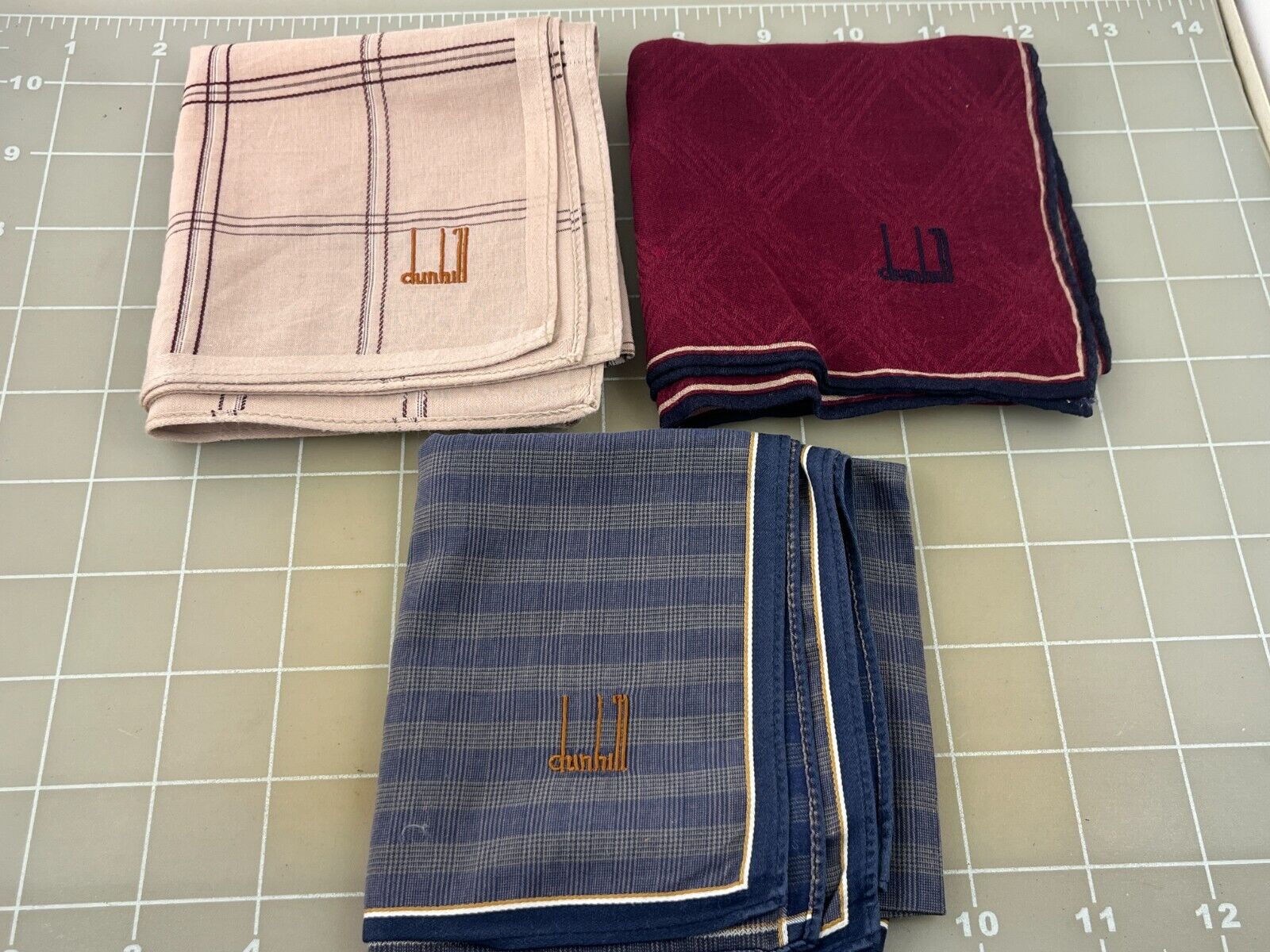 Judd's Lot of 3 NEW Dunhill Handkerchiefs