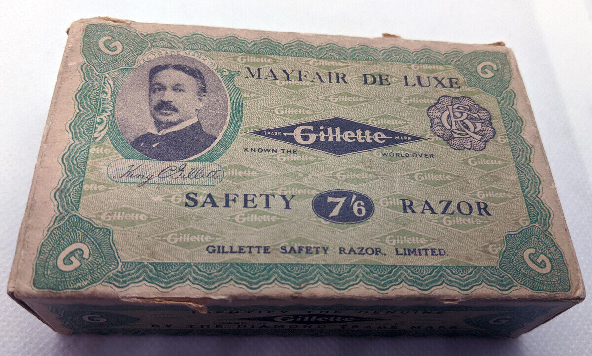 Vintage 1920\'s Gillette English/British Mayfair De Luxe Safety Razor Set Shipper
