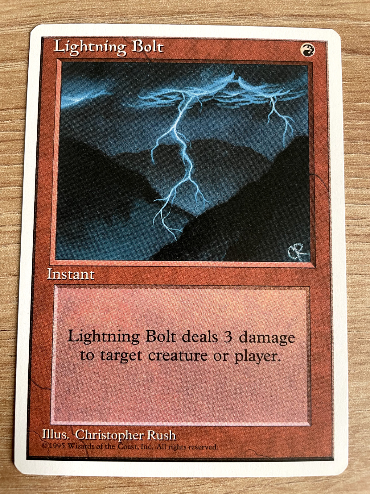Lightning Bolt (4th Edition, 1995) Magic Card MtG EX Lightning Bolt