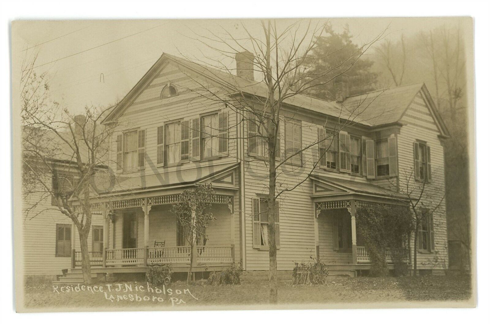RPPC Nicholson House LANESBORO PA Susquehanna County Real Photo Postcard