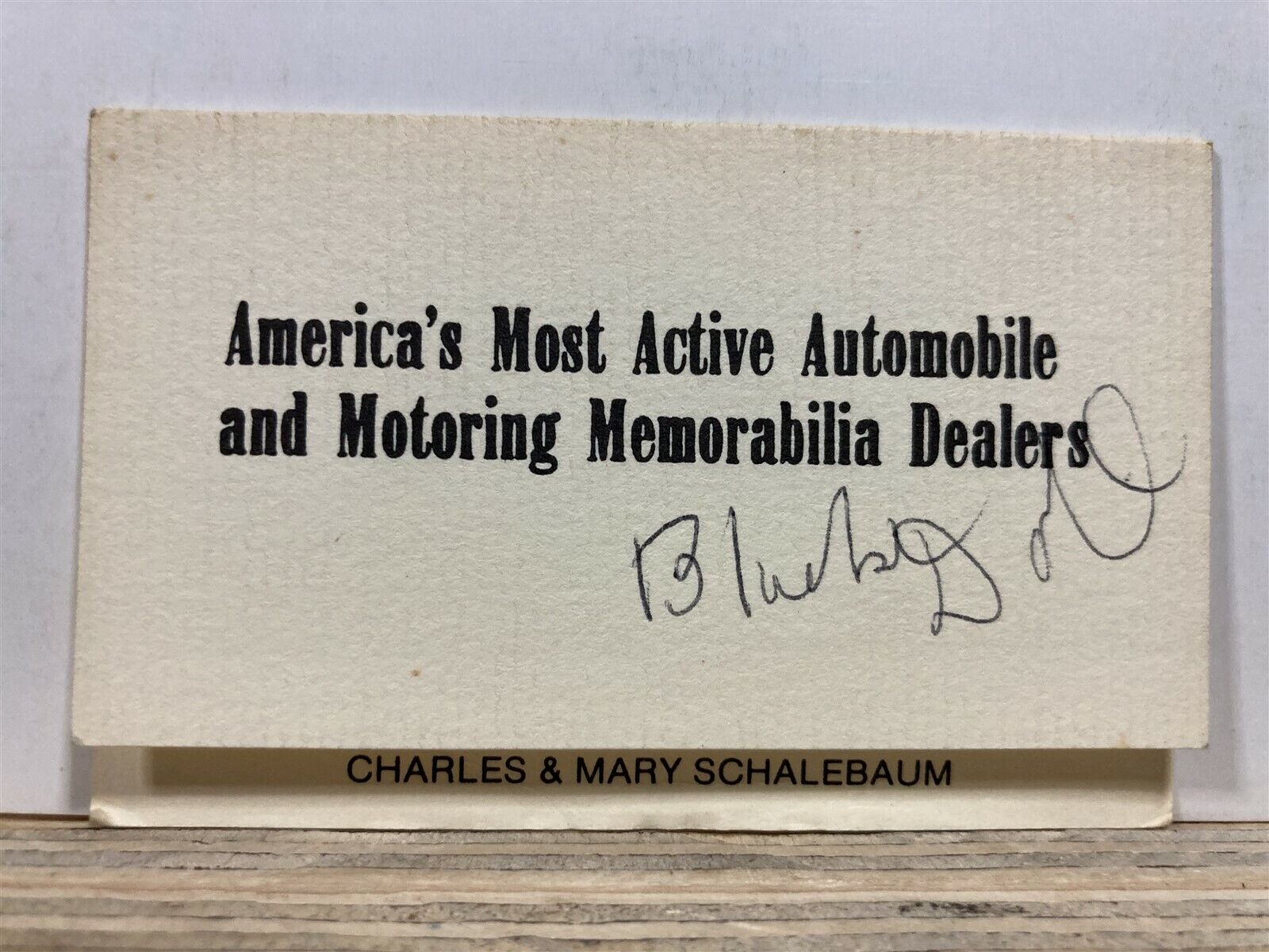 1990\'s 2000\'s Automobile Memorabilia Dealers Glen Rock NJ Business Card Vtg