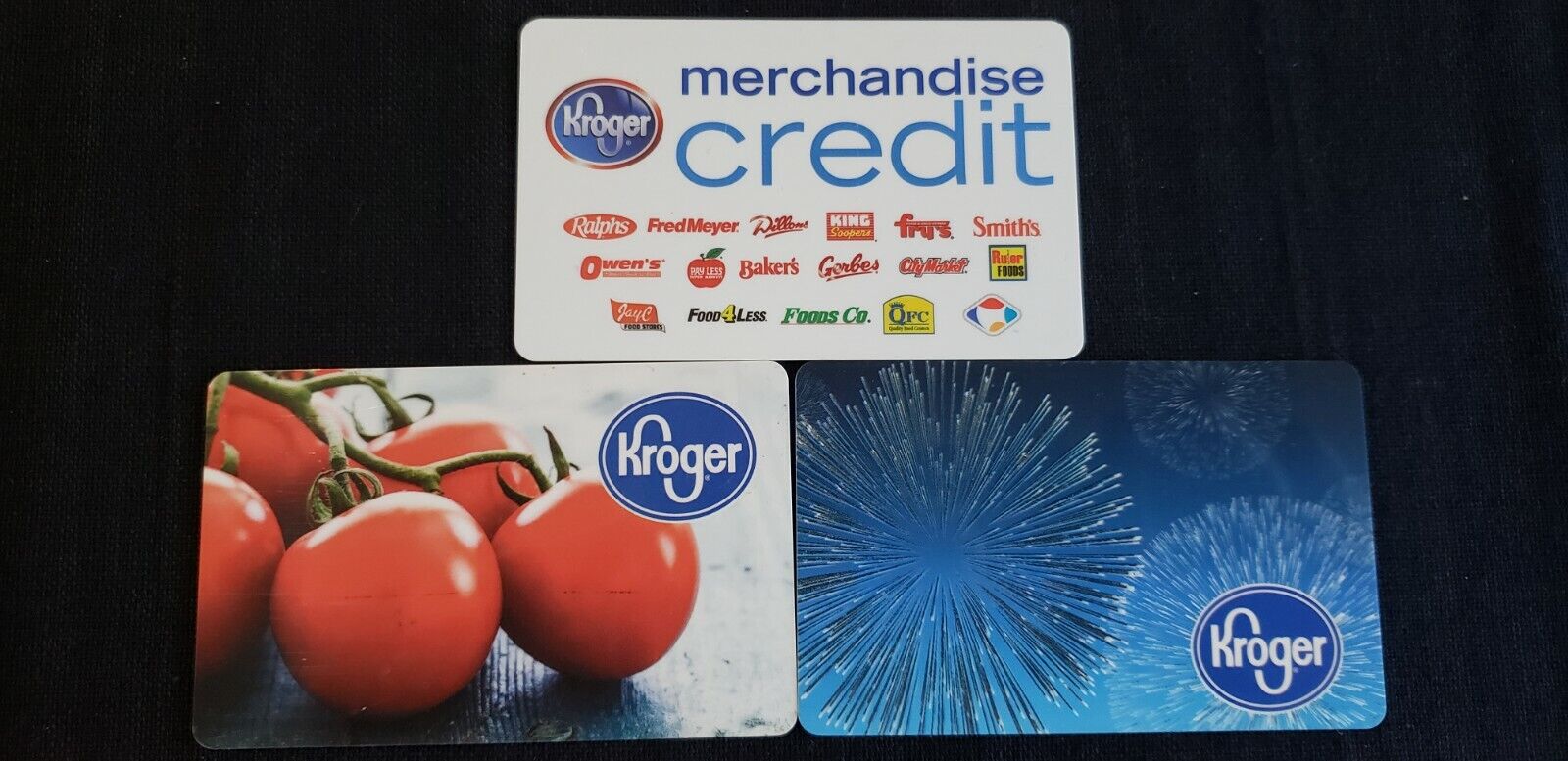 Kroger 3 Merchandise Tomatoes Assorted Gift Card Lot NO $Value Collectible Only
