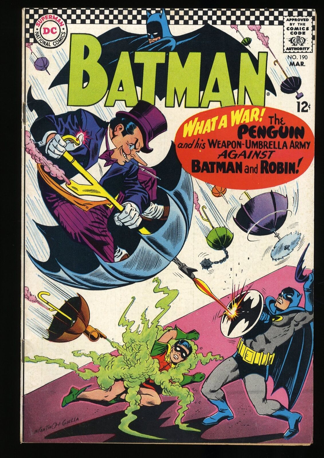 Batman #190 FN/VF 7.0 Penguin Cover & Appearance 1967 Giella Art
