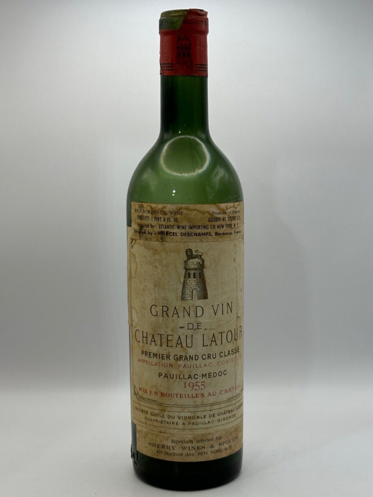 Empty Wine Bottle Vintage 1955 Grand Vin de Chateau Latour Pauillac Medoc France