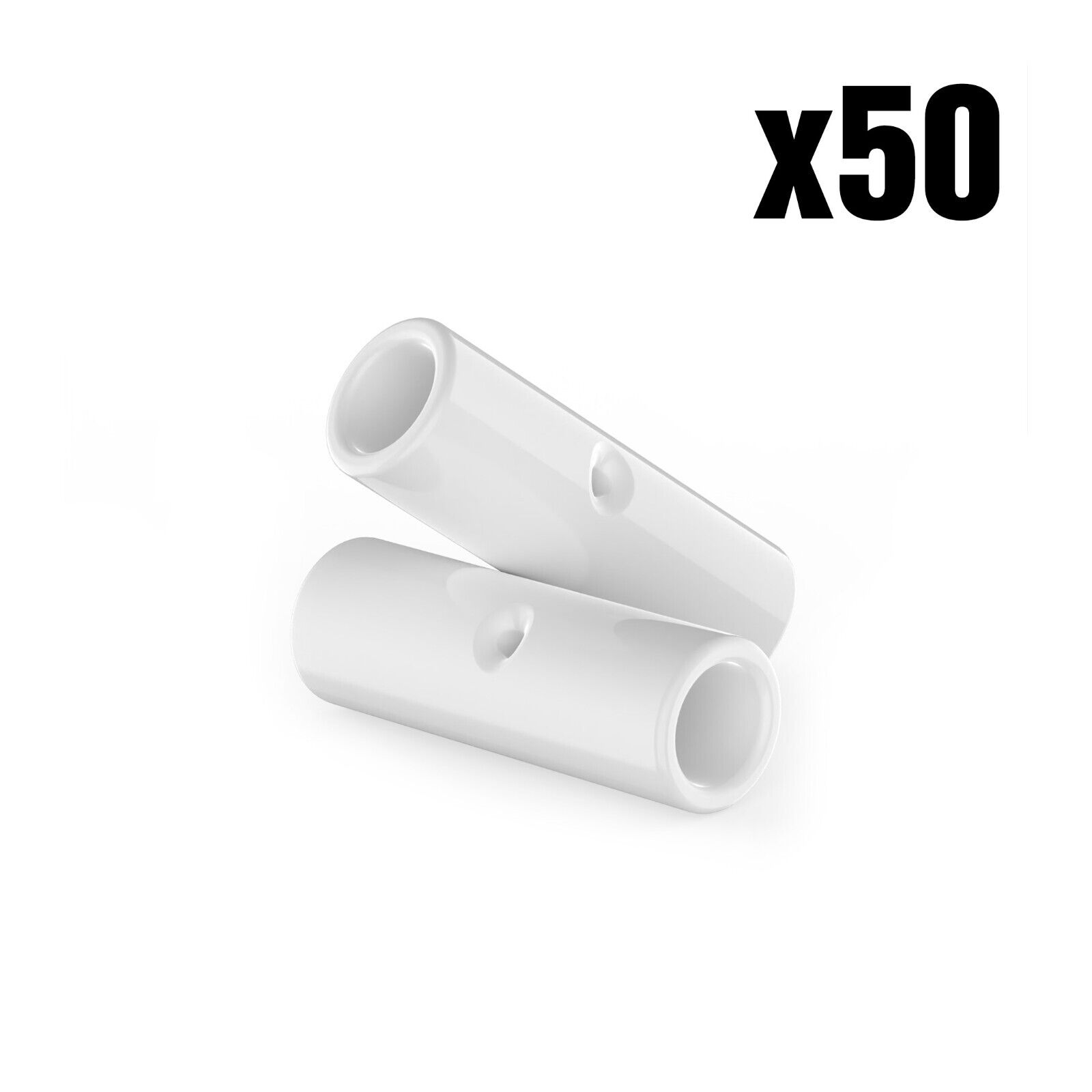 50x Tips Smoking Round Quartz Glass Rolling Tips Medium Size 10MM Wide White
