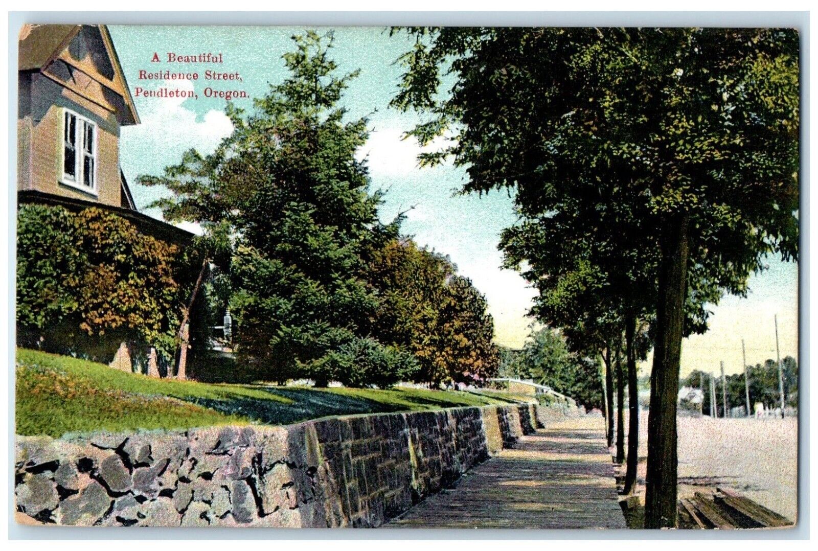 c1910 Beautiful Residence Street Pendleton Oregon OR Vintage Antique Postcard