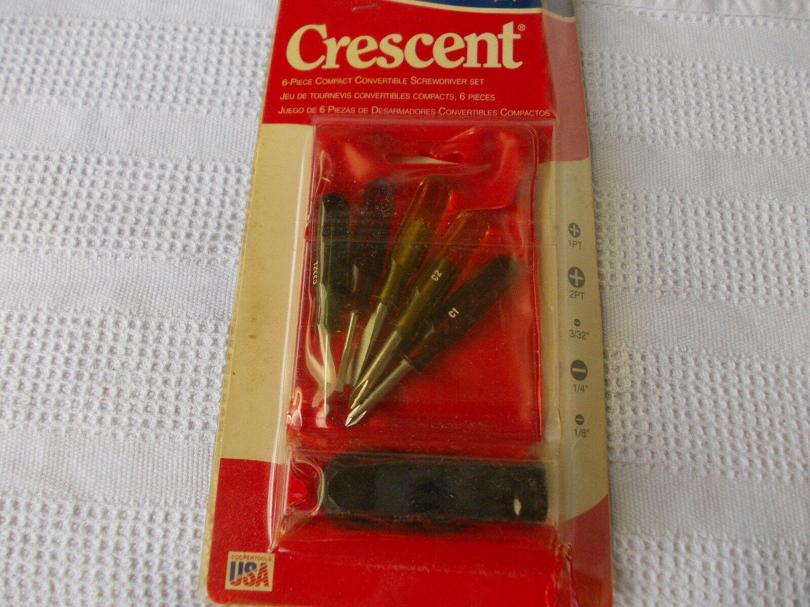 Vintage Crescent 6 pc compact convertible screwdriver set USA Tools