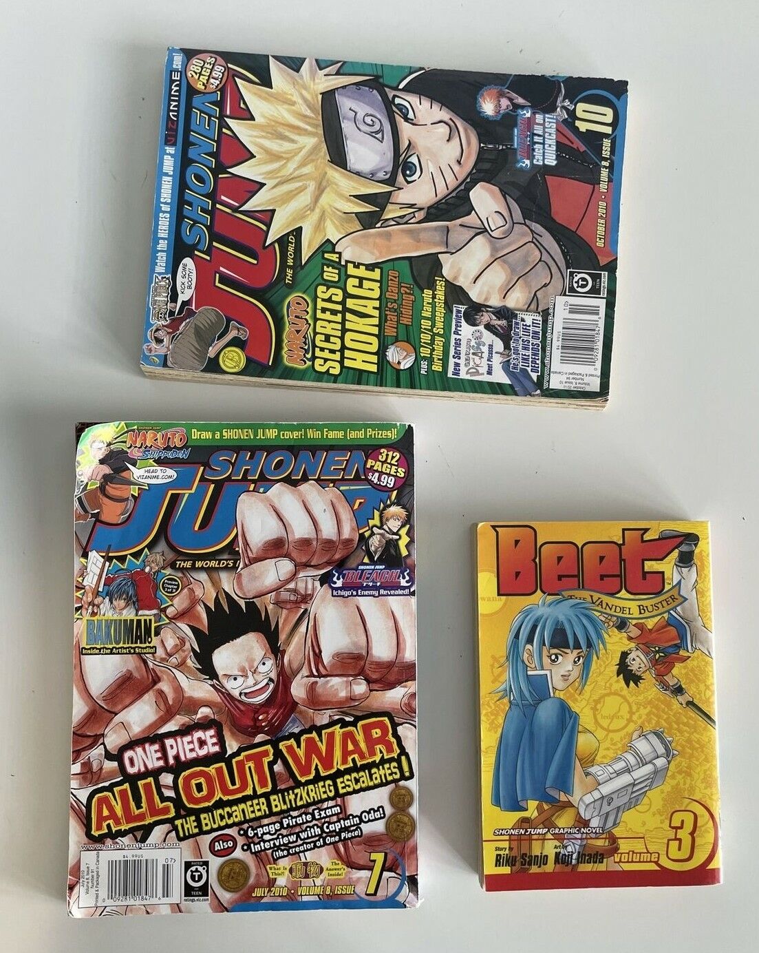 Manga Shonen Jump Issues Anime Comic Book Magazines & Novel Lot of 3 English 