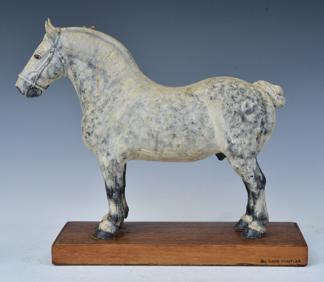 Roy Webb Kinstler - Folk Art Hand Carved Percheron Draft Horse, circa 1940