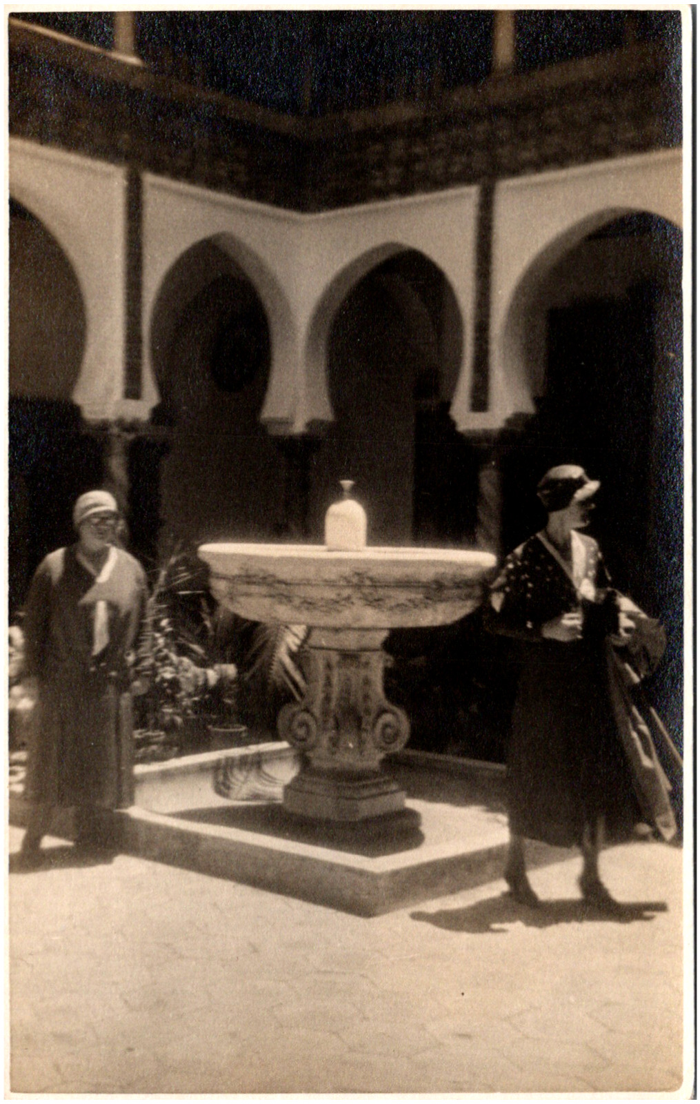 Courtyard Fountain at Dar Aziza Palace Algiers Algeria 1920s RPPC Postcard Photo