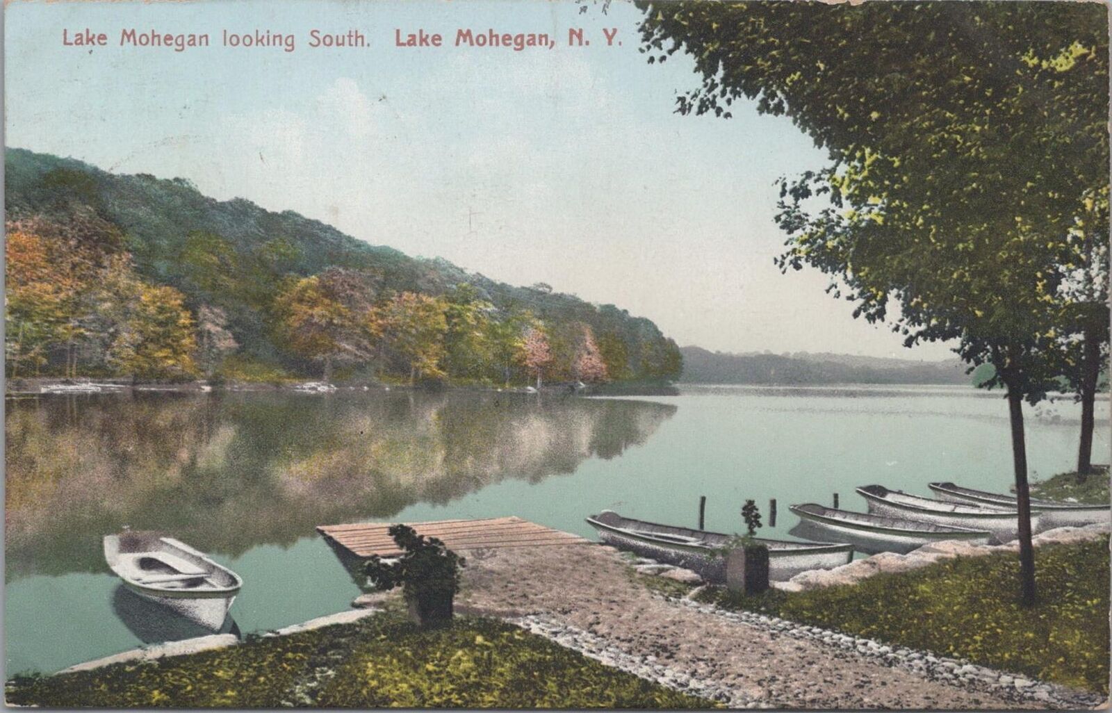 Postcard lake Mohegan Looking South Lake Mohegan NY 1908