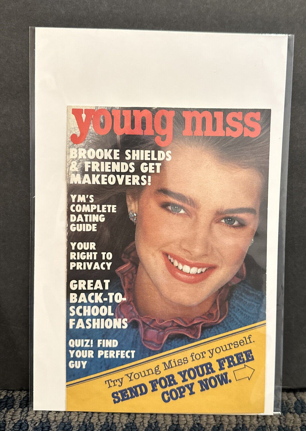 1983 Young Miss Magazine Promo/Insert Card, Brooke Shields (B1)-3