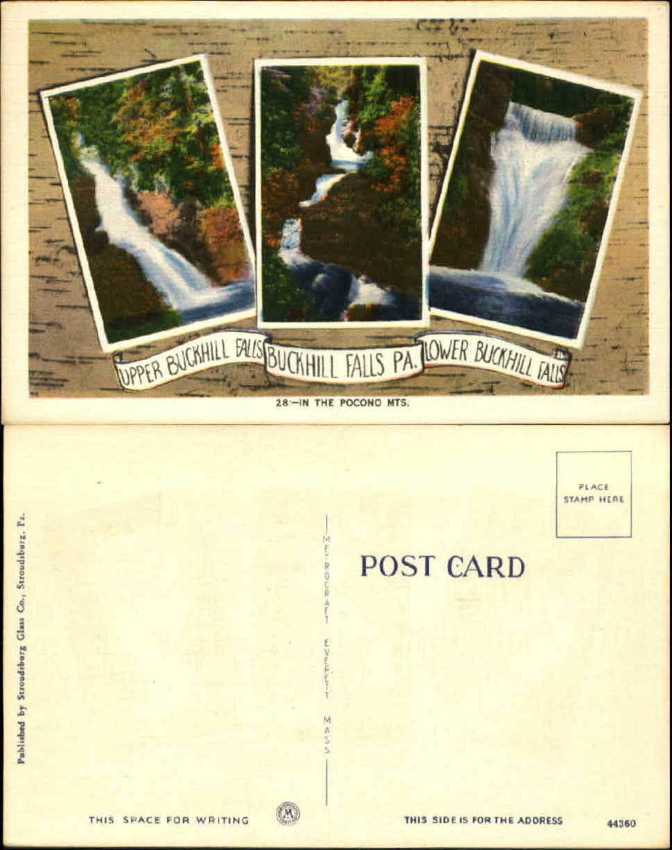 Buck Hill Falls Upper Lower multi-view postcard Pocono Mountains unused