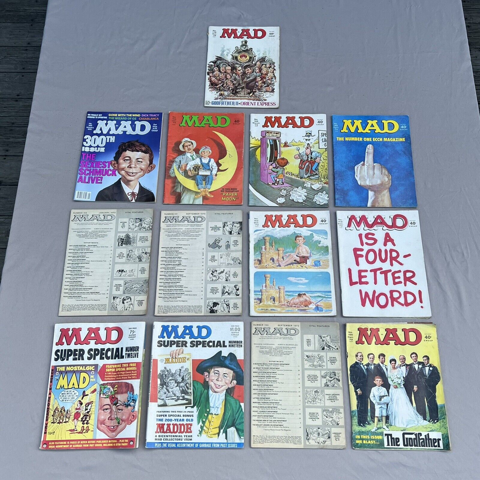 1960s 1970s 1991 Vintage Mad Lot of 13 Magazines Vintage Comics Special Rare Set