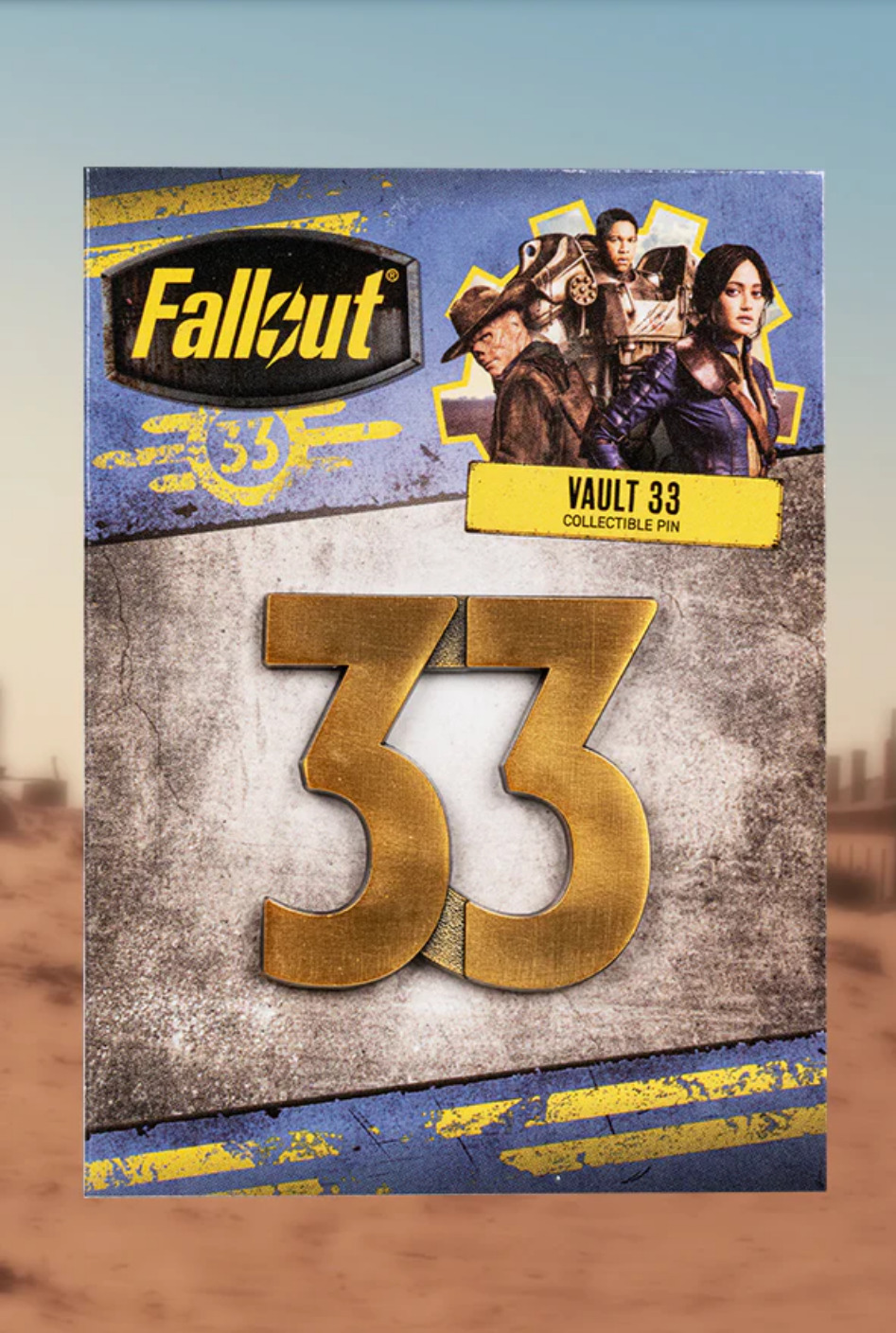 🚀 Official Fallout Series Vault 33 Collectible Antique Gold Metal Pin