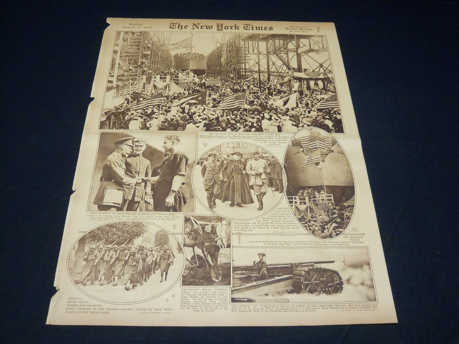 1918 AUGUST 11 NEW YORK TIMES PICTURE SECTION - VAUX & BOURESCHES - NT 8809
