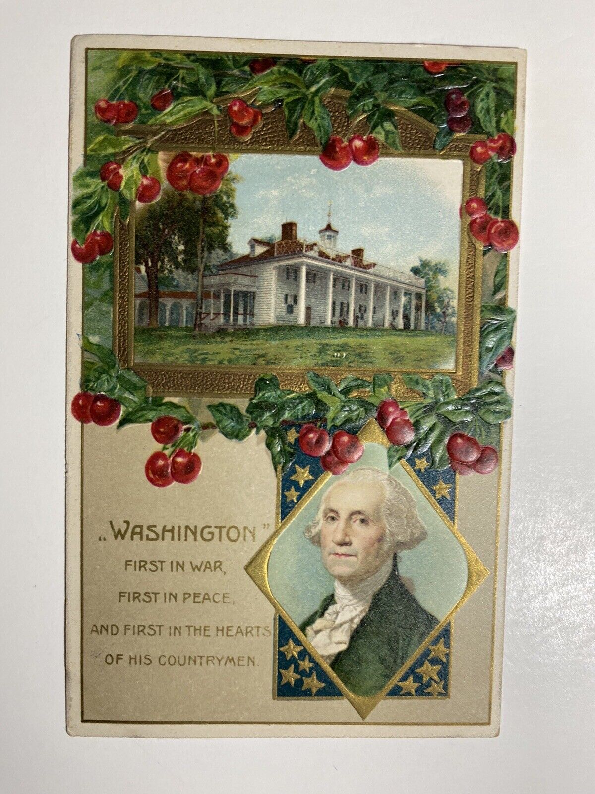 1910 Washington First In War First In Peace Postcard