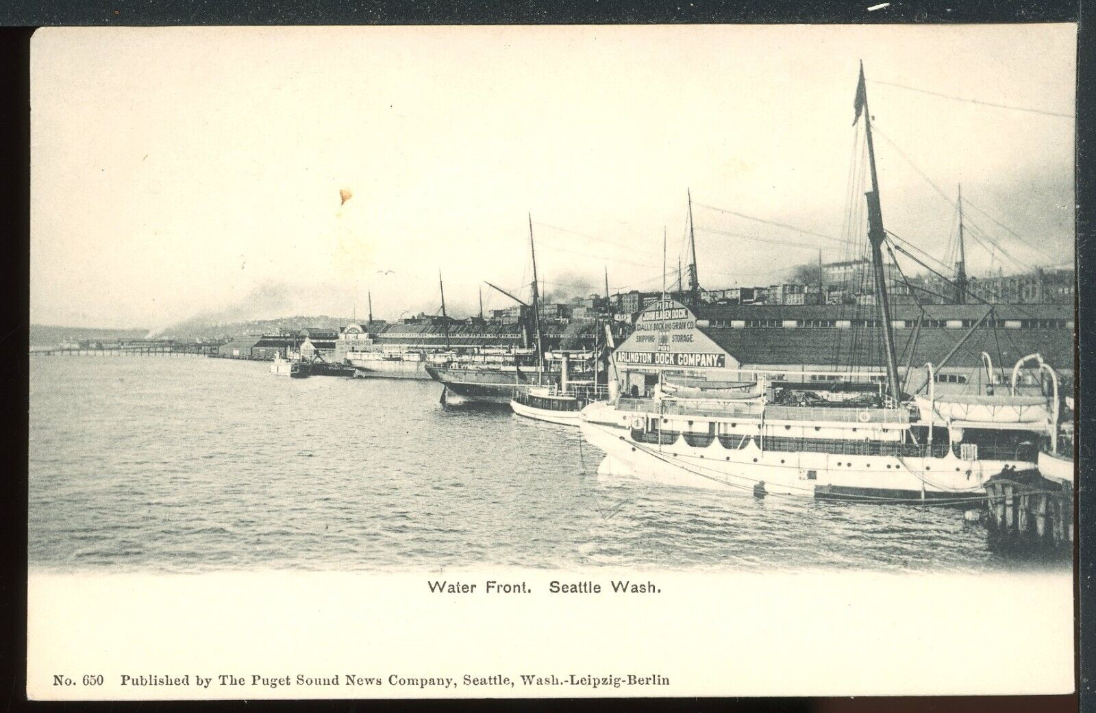 1900's UDB Seattle WA Waterfront Arlington Dock  Co. Historic Vintage Postcard