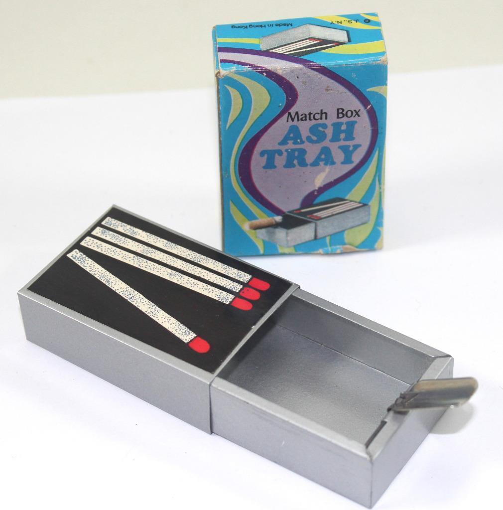 Vintage Portable Match Box Ashtray Original Box ~ Never Used
