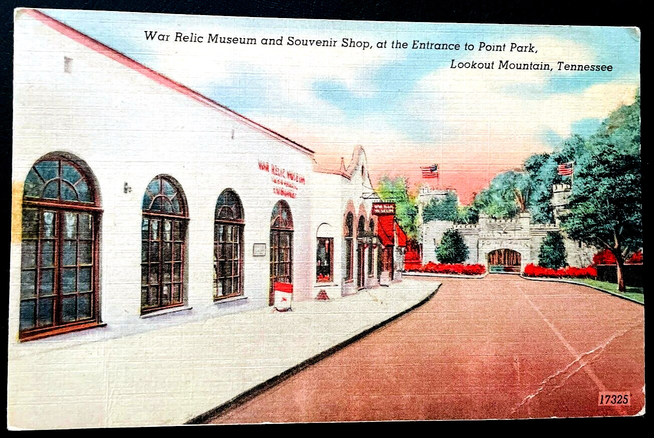 Lookout Mountain Tennessee 1946 Linen Unused Postcard Museum & Souvenir Shop TN