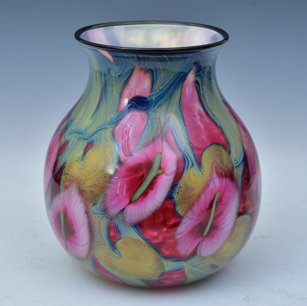 Daniel Lotton Studios Art Glass Vase signed, 9 1/4\