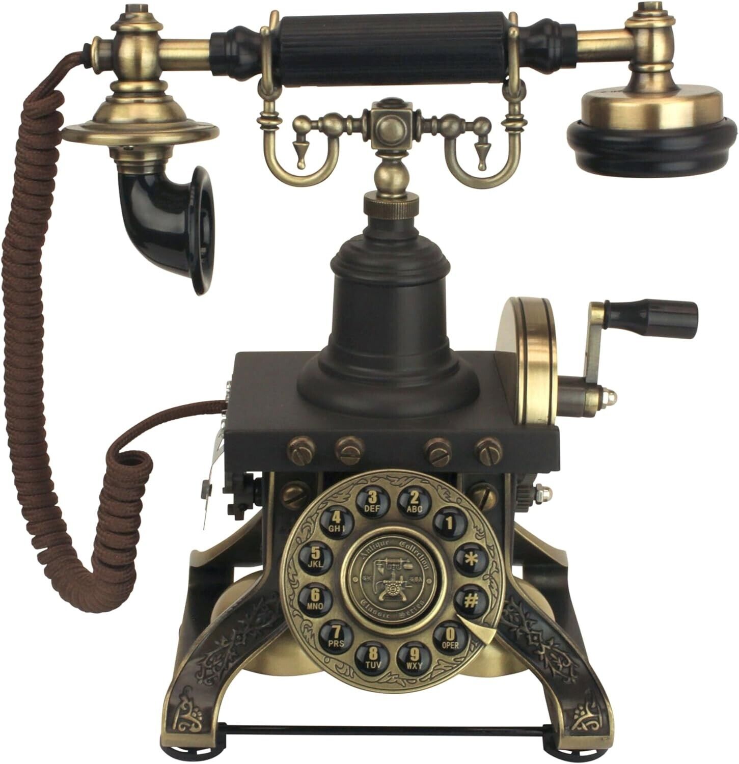 Antique Eiffel Tower 1892 Rotary Corded Retro Phone-Vintage Telephones, Bronze