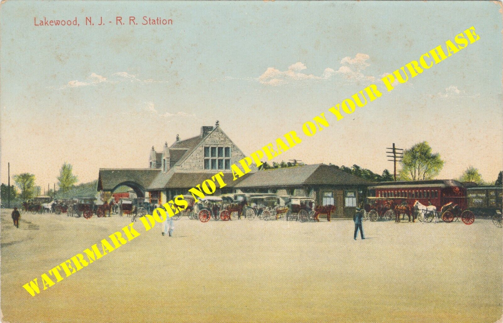 Central Railroad of New Jersey Lakewood NJ station postally unused DB c1910