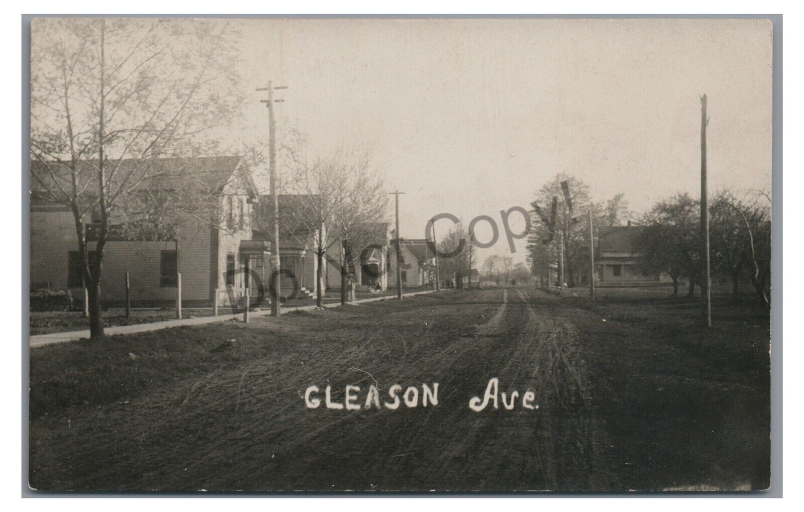 RPPC Gleason Ave Street View AURORA IL? Illinois Vintage Real Photo Postcard