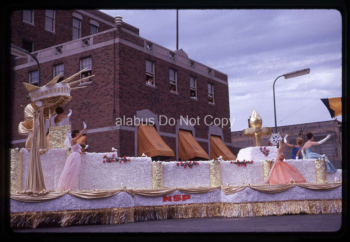 Orig 1962 SLIDE NSP Float in Aquatennial Parade Nicollet Ave Minneapolis MN