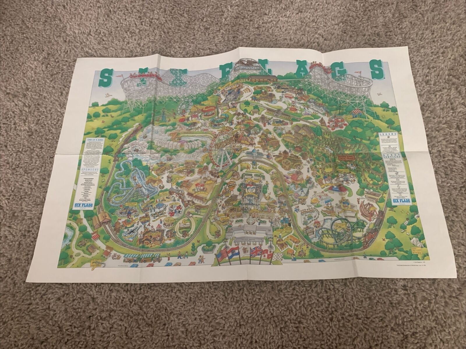 1987 Six Flags Over Mid America Park Map St Louis Mo Don Wilson