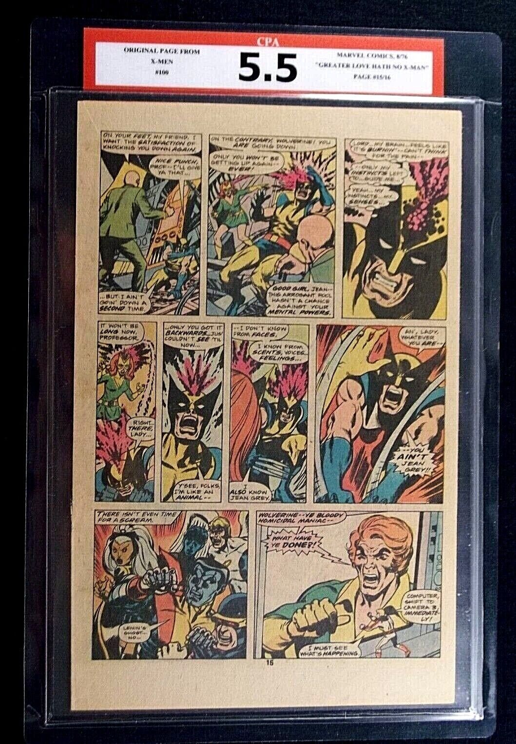 X-Men #100 CPA 5.5 Single page #15/16 Early Wolverine app.