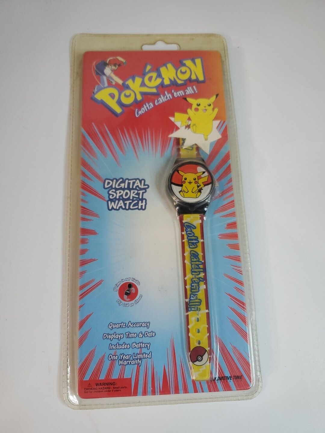 Vintage 1999 Pokemon Pikachu Digital Fashion Watch New Sealed