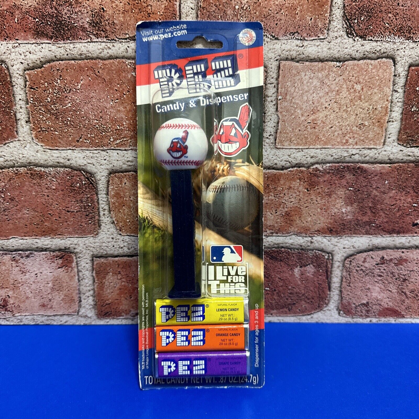 Retired Cleveland Indians Chief Wahoo PEZ Dispenser on card