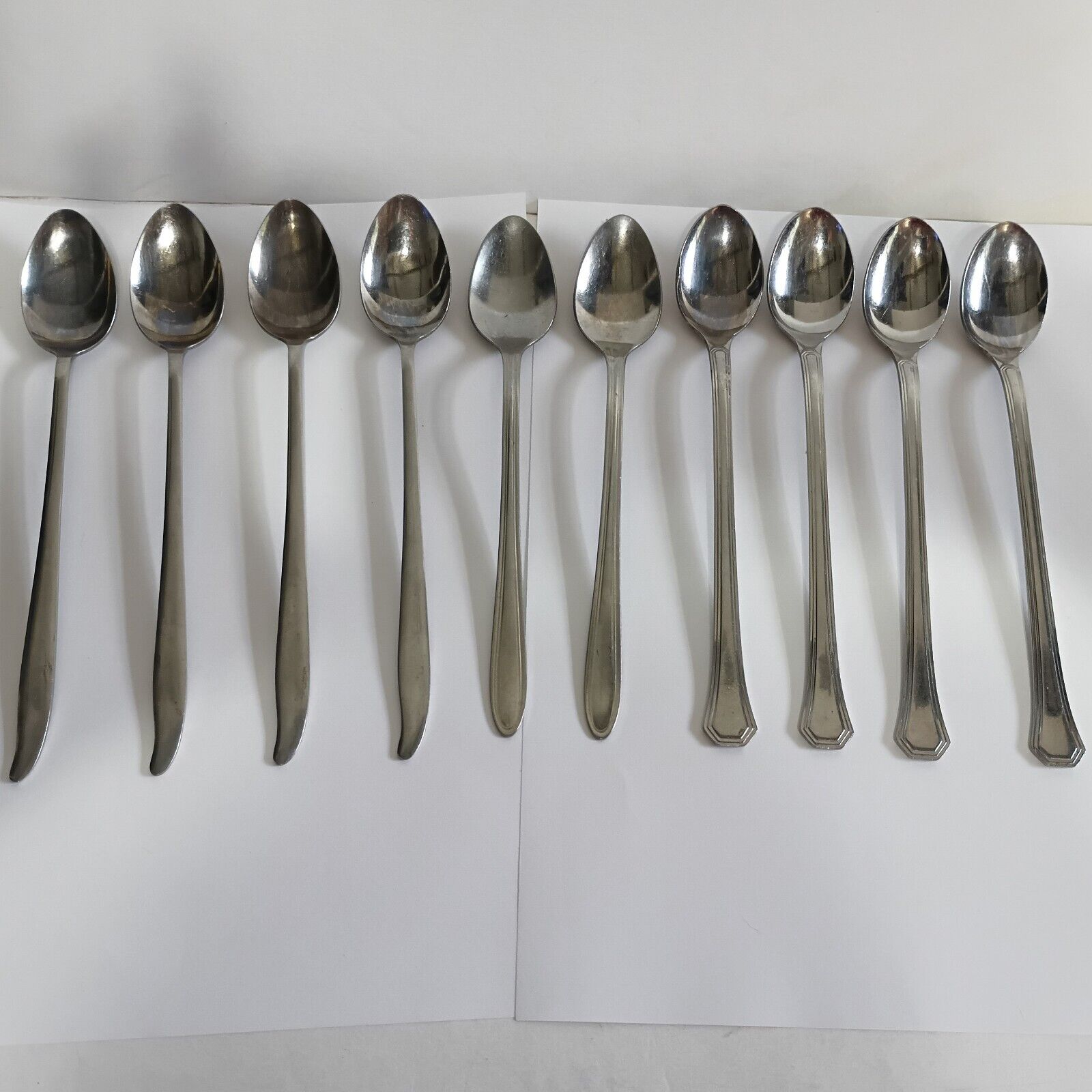Vintage Stainless Ice Tea Spoons Mixed Lot Of 10 Excel Linmark Wall 7.5\