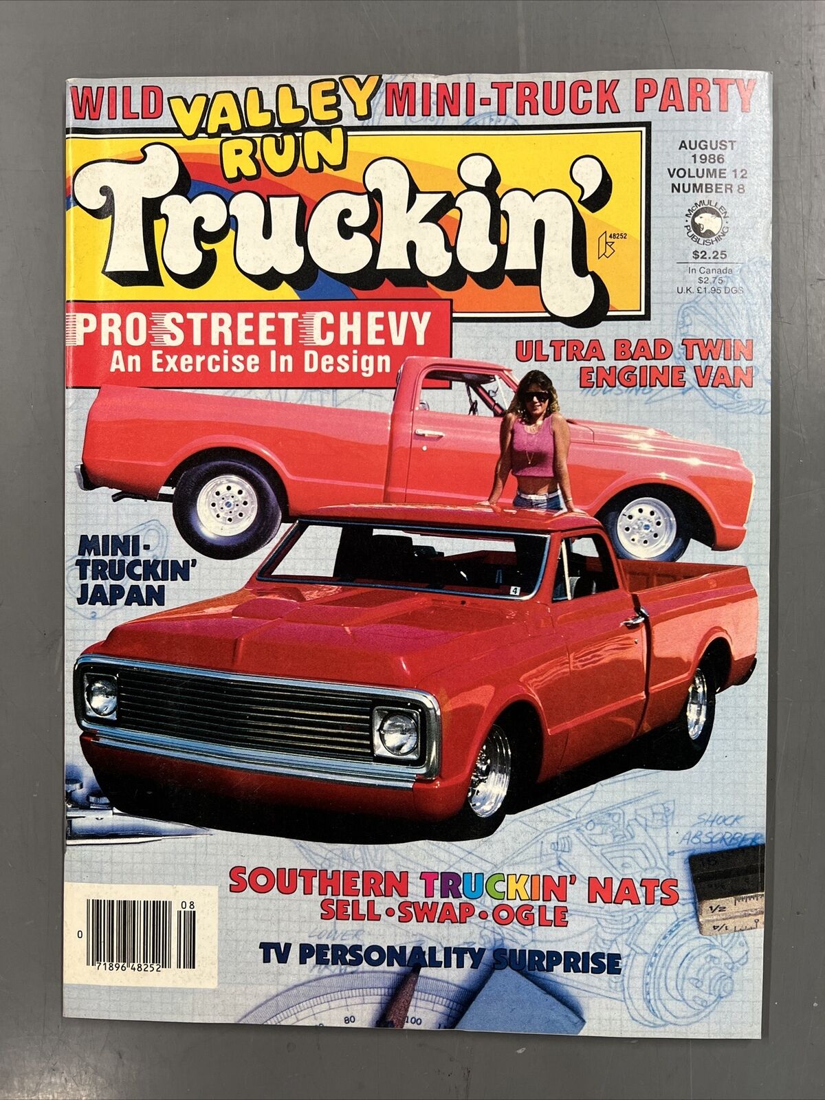 Truckin Magazine August 1986 Vintage Custom Trucks Mini Japan Chevy Toyota Mazda