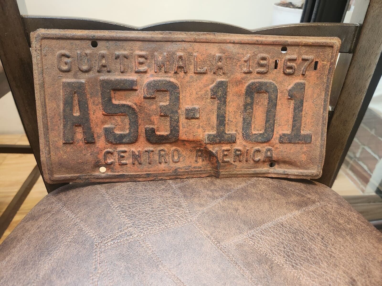 License plate Guatemala 1967 letter A