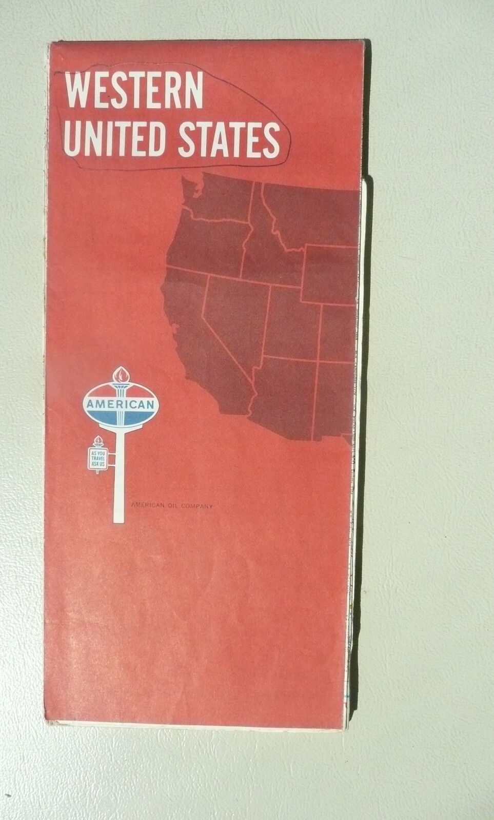 1968 Western United States  road  map American Oil gas
