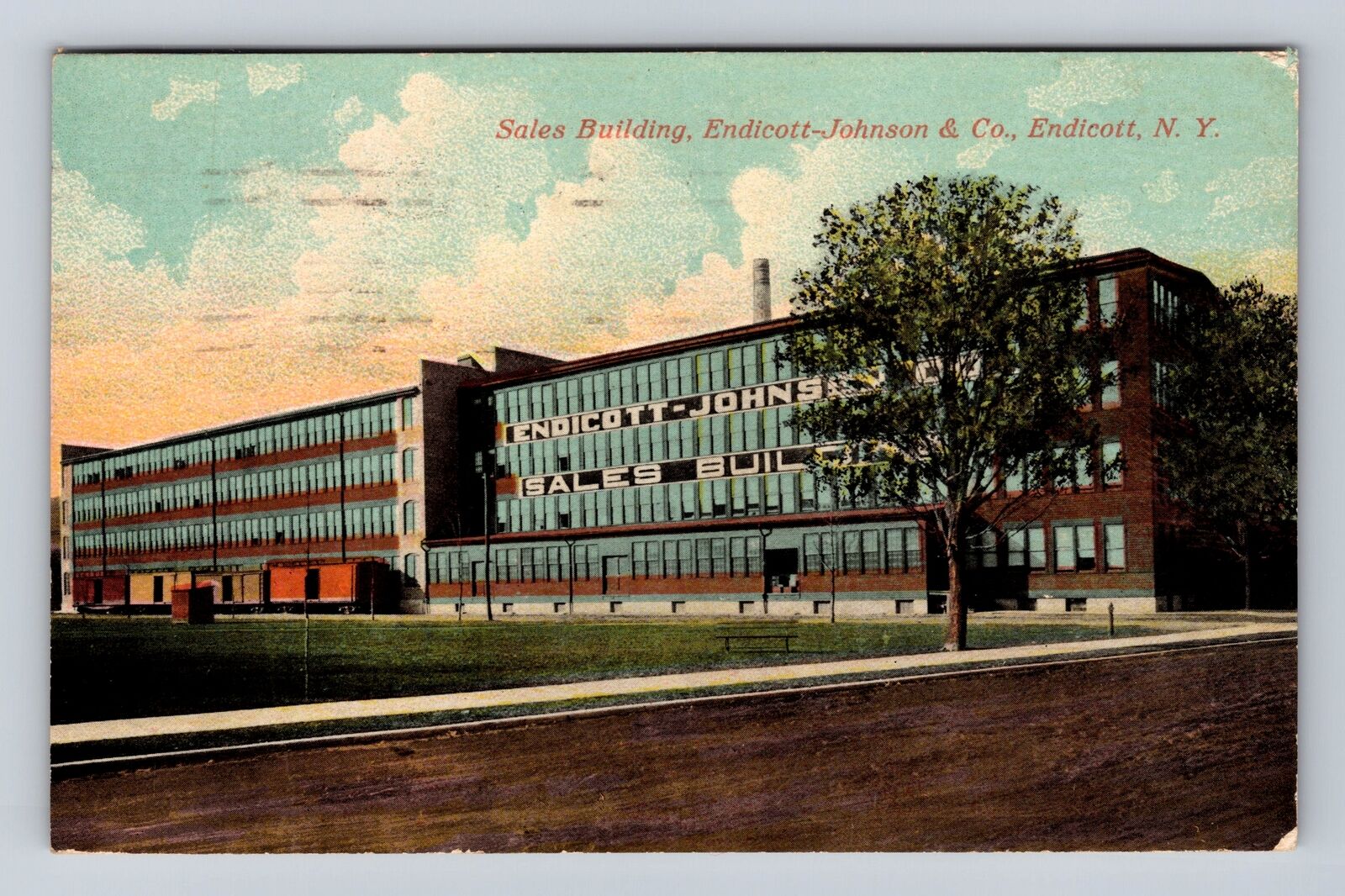 Endicott NY-New York, Endicott Johnson Co, Sales Building Vintage c1922 Postcard