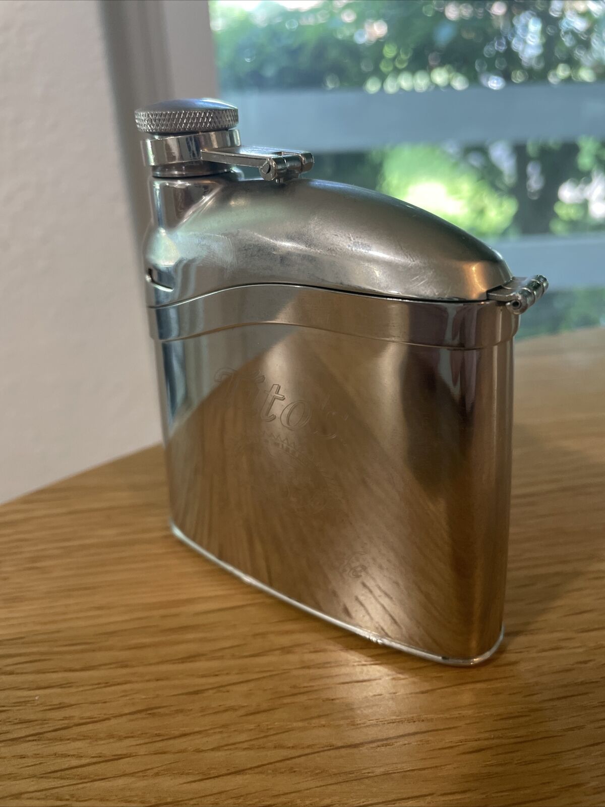 Vintage Tito\'s Handmade Vodka Flask EZ-Fill Metal