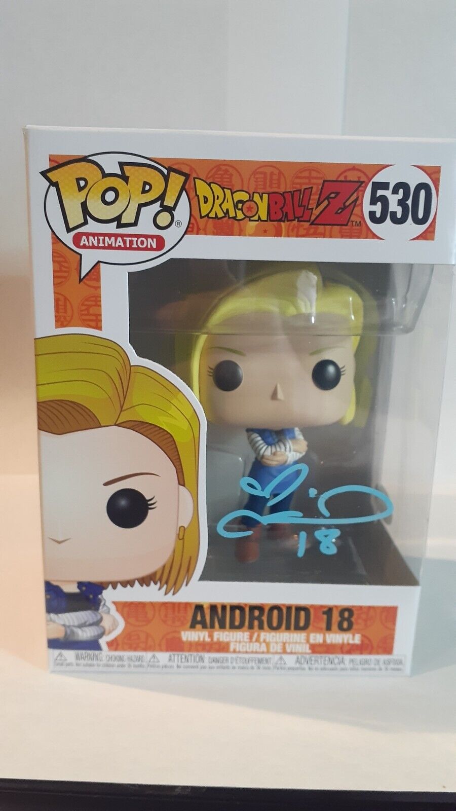 Funko 530 Android 18 Signed JSA Witnessed Colleen Clinkenbeard w/ 18 inscription
