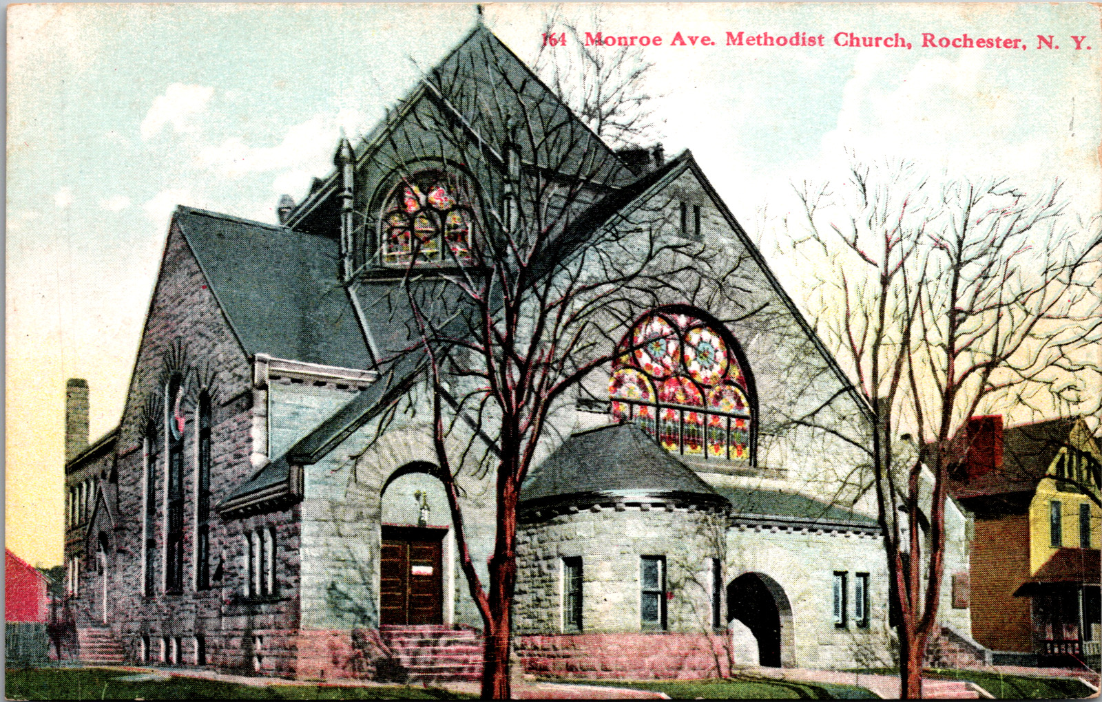 Vintage 1910's Monroe Avenue Methodist Church, Rochester, New York NY Postcard