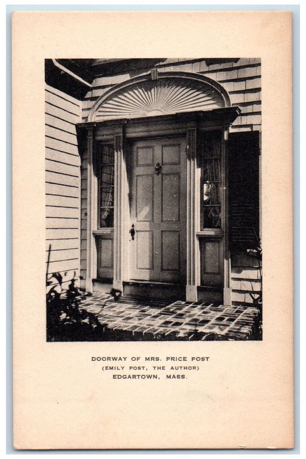 c1940\'s Doorway of Mrs. Price Post Edgartown Massachusetts MA Postcard