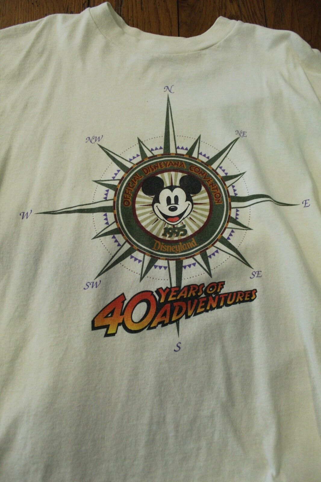 1995 Disneyana Convention Disneyland T-Shirt Adult XL Compass Rose Mickey 40 Yrs