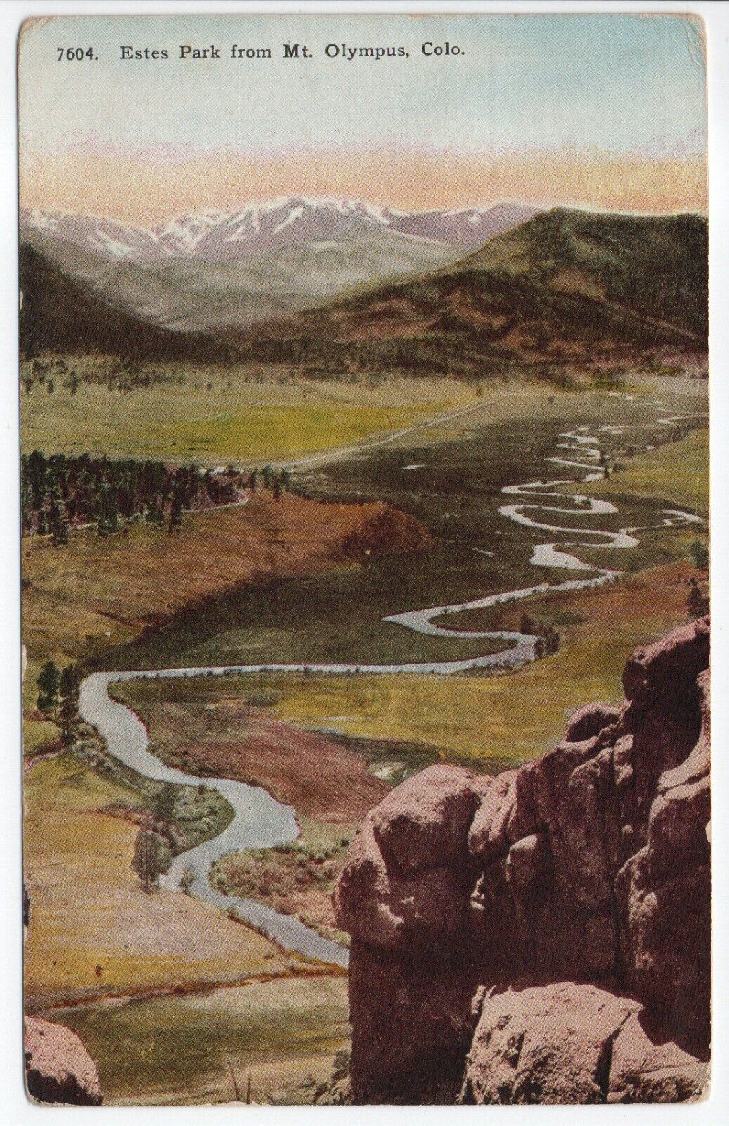 Antique / Vintage Postcard CO Colorado Estes Park from Mt Olympus DB c 1907-1915