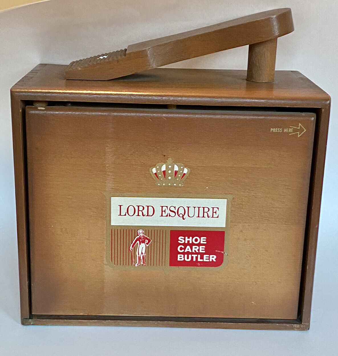 Vintage Lord Esquire Wooden Shoe Valet Kit. With accessories. shoe care butler